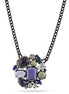 Black Metal Multi Color Crystal Necklace