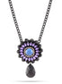 Black Metal Multi Color Crystal Necklace