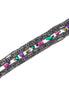 Black-Tone Metal Chain Multi Color Crystal Wrap Around Magnetic Clasp Bracelets