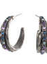 Hematite-Tone Metal Crystal Drop Earrings