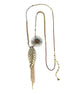 Gold-Tone Metal Flower And Leaf Charm Necklace