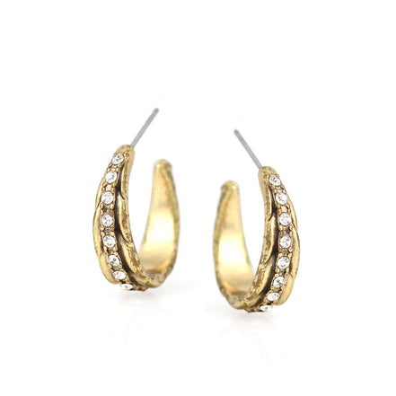 Gold-Tone Metal Crystal Stud Earrings