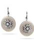 Mix Tone Metal White Crystal Earrings