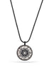 Black And White Metal Filigree Crystal Pendant Necklace