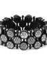 Blak-Silver-Tone Metal Stretch Bracelets