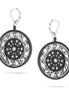 Black-Silver-Tone Metal Filigree Earrings