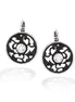 Rhodium-Black-Tone Metal White Crystal Earrings