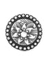 Black-Silver-Tone Metal Flower Embosed Crystal Adjustable Frings