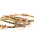 Gold-Tone Metal Set Of 4 Crystal Bangles