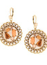 Gold-Tone Metal Mix Crystal Round Earrings