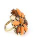 Gold-Tone Metal Gold And Peach Crystal Adjustable To Fit All Sizes Ring