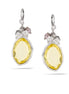 Silver-Tone Metal Pearl Hematite And Yellow Faceted Drop Earrings