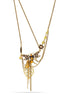 Gold-Tone Metal Orange Crystal Dragonfly Necklace