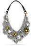 Hematite-Tone Metal Faceted Silver And Gold Crystal Nrcklace