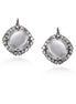 Silver-Tone Metal Faceted Round Crystal French Clasp Earrings