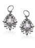 Silver-Tone Metal Faceted Teardrop Crystal Earrings