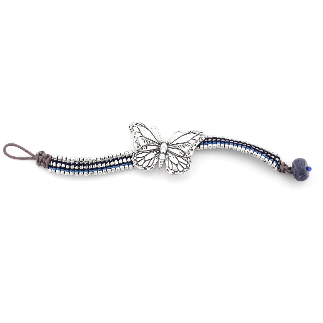 Silver-Tone Metal Butterfly Wrap Around Bracelets