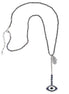 Silver-Tone Metal Evil Eye And Mix Charm Necklace