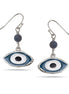 Silver-Tone Metal Evil Eyes Drop Earrings