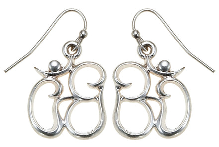 Silver-Tone Metal Religious Charm Earrings
