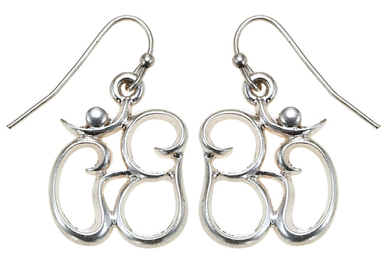 Silver-Tone Metal Religious Charm Earrings