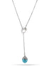 Silver-Tone Chain Turquoise Necklace