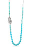 Silver-Tone Metal Turquoise Beads Necklace