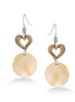 Gold And Silver-Tone Heart Mother Of Pearl Earrings
