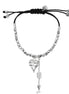 Silver-Tone Metal Heart And Arrow Charm Adjustable Bracelets