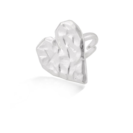 Silver-Tone Metal Hammered One Size Ring