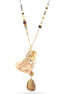 Gold And Silver Tone Cream Necklace