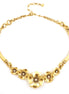 Gold-Tone Metal Flower Crystal Necklace