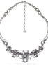 Silver-Tone Metal Flower Necklace