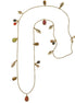 Gold-Tone Metal Multi Color Beads Charm Necklace