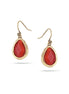 Gold-Tone Metal Carnelian Color Teardrop Earrings