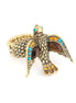 Gold-Tone Multi Color Crtstal Bird Stretch Ring
