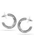 Silver-Tone Metal Engraving Stud Earrings
