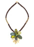 Gold-Tone Metal Olive Stone Necklace
