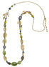 Gold-Tone Metal Mix Crystal Stone Necklace