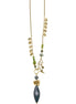Gold-Tone Metal Green Crysytal Necklace