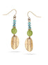 Gold-Tone Metal Green Crystal Drop Earrings