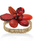 Gold-Tone Metal Red Stretch Bracelets