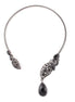 Hematite-Tone Metal Black And White Chocker Necklace