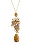 Gold-Tone Metal Tiger Eye Stone Gold And Brown Crystal Necklace
