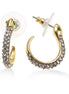 Gold-Tone Metal Snake Crystal Earrings