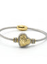 TWO TONE ENGRAVED HEART CLASSIC CABLE BRACELET#11658BR