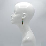 Gold Green And Smokey Drop Earrings #195TL3301 (2C2/4B4/4B1)