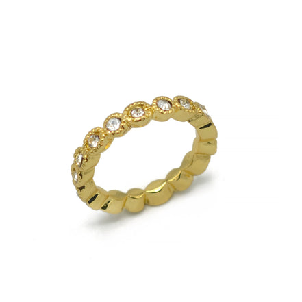 GOLD CRYSTAL RING # 2223R/G