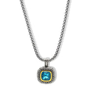 Two-Tone Crystal Square Pendant Box Chain Necklace #23171EH Explore More Colors 🔴 🟠 🔵 🟣 ⚪ ⚫23171EH