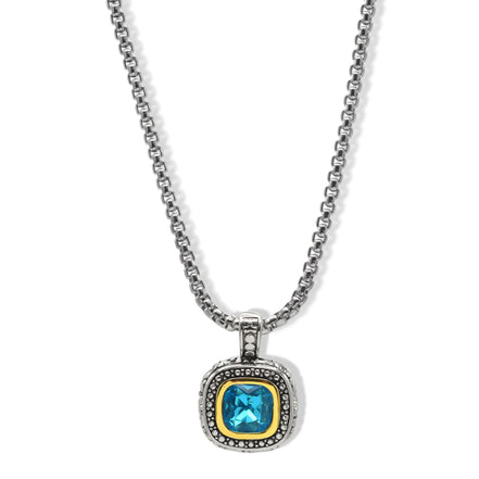 Two-Tone Crystal Square Pendant Box Chain Necklace #23171EH Explore More Colors 🔴 🟠 🔵 🟣 ⚪ ⚫23171EH